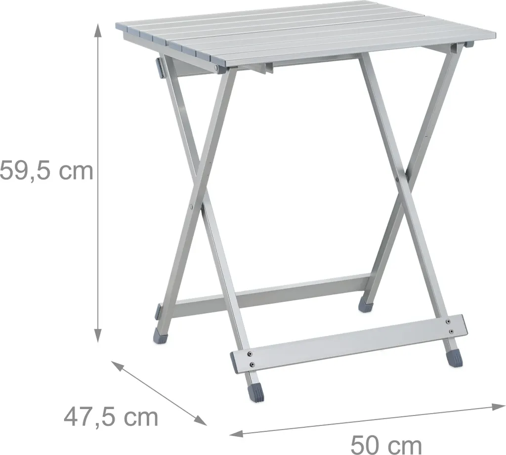 Table pliante aluminium Relaxdays - Surface résistante et montage rapide