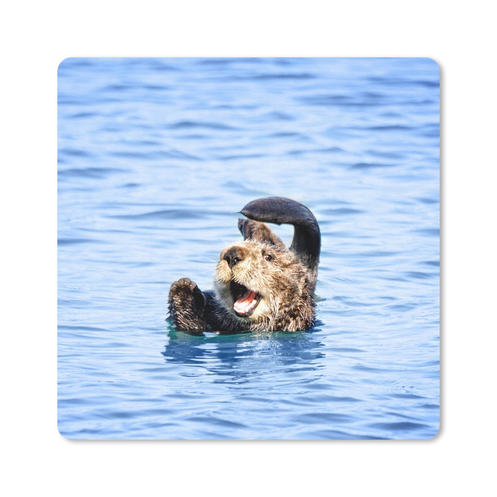 MuchoWow Mauspad Mousepad Seeotter - Lustig - Wasser - Kinder - Jungen - Mädchen - Kind 20x20 cm - Mousepads - Maus Mat - Pad - Mausunterlage - ...