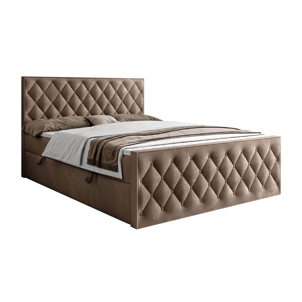Kontinentalbett INEZ II mit Bettkasten, 140x200, Royal Velvet 176
