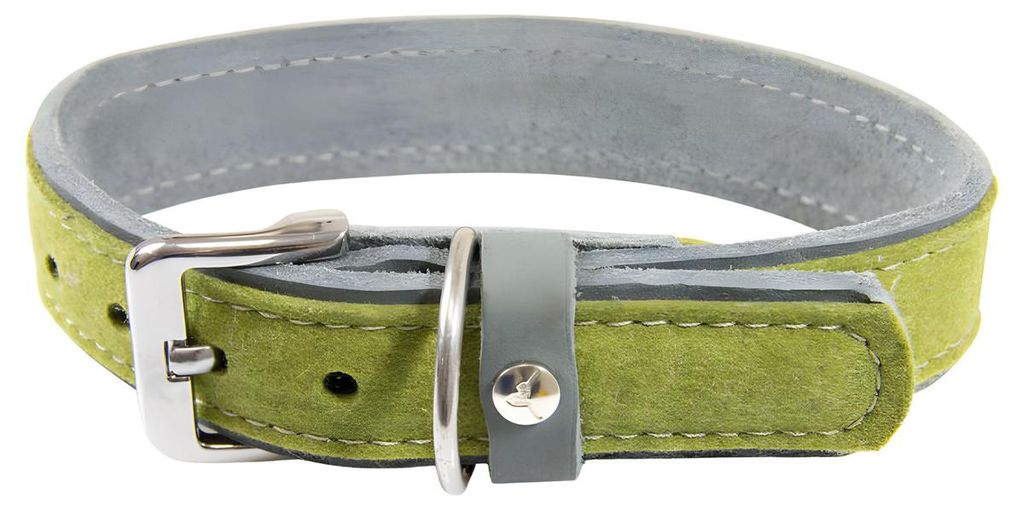 Das Lederband Hundehalsband Norden Lime/Granite, Länge: 70 cm / Breite: 40 mm