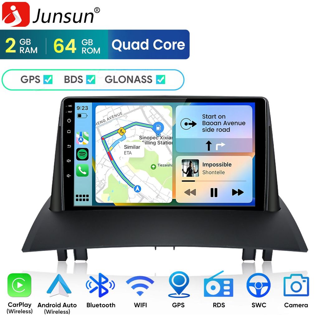 Autoradio da 9" con CarPlay e Android 15 per Renault Megane Immagine del prodotto 