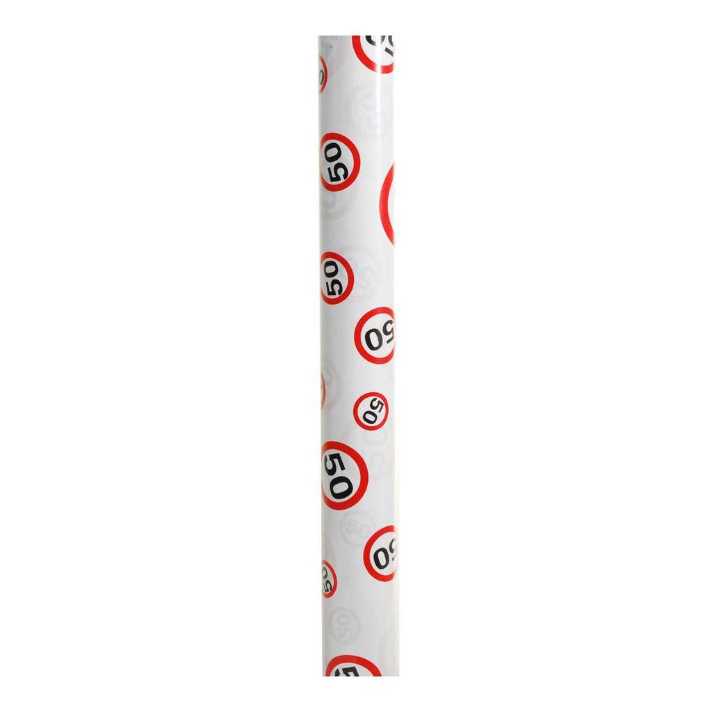 Geschenkpapier Rolle Verkehrschild Zahl 50 70x300cm