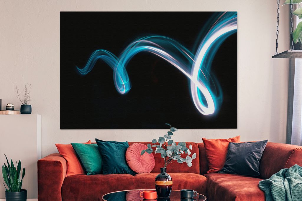 OneMillionCanvasses - Leinwandbilder - 150x100 cm, Hell - Blau - Abstrakt, Wandbilder Kunstdruck Wanddekoration - Foto auf Leinwand - Gemälde au...
