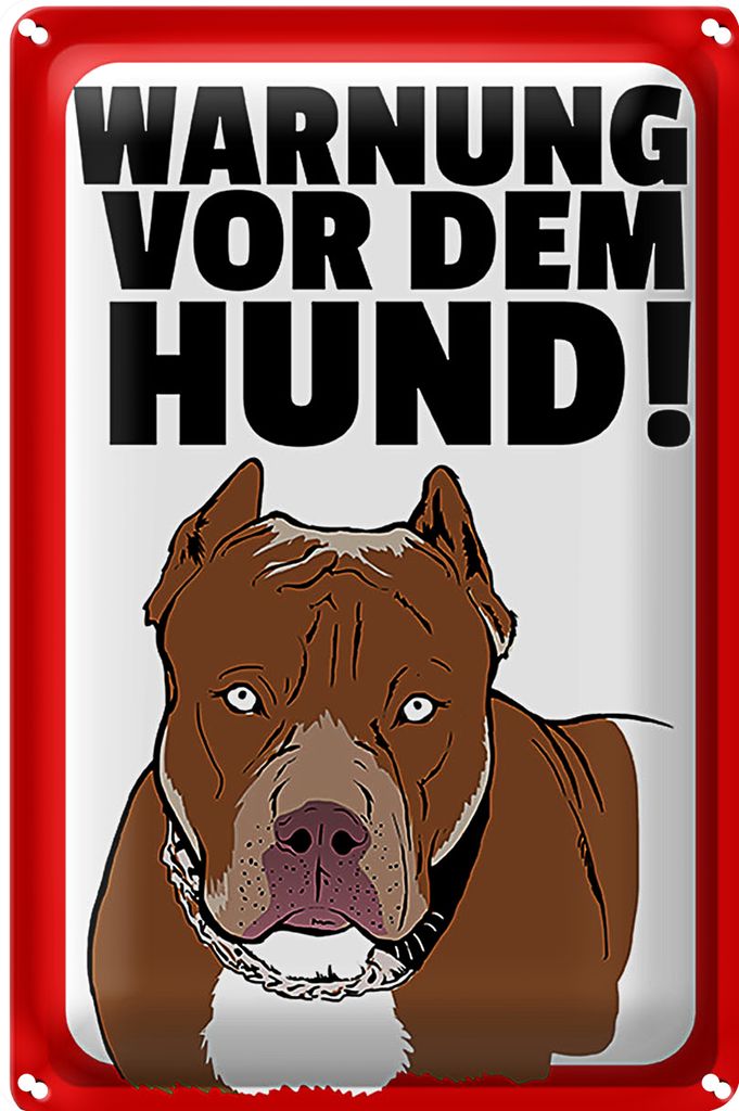 Blechschild Achtung 20x30cm Warnung vor dem Hund