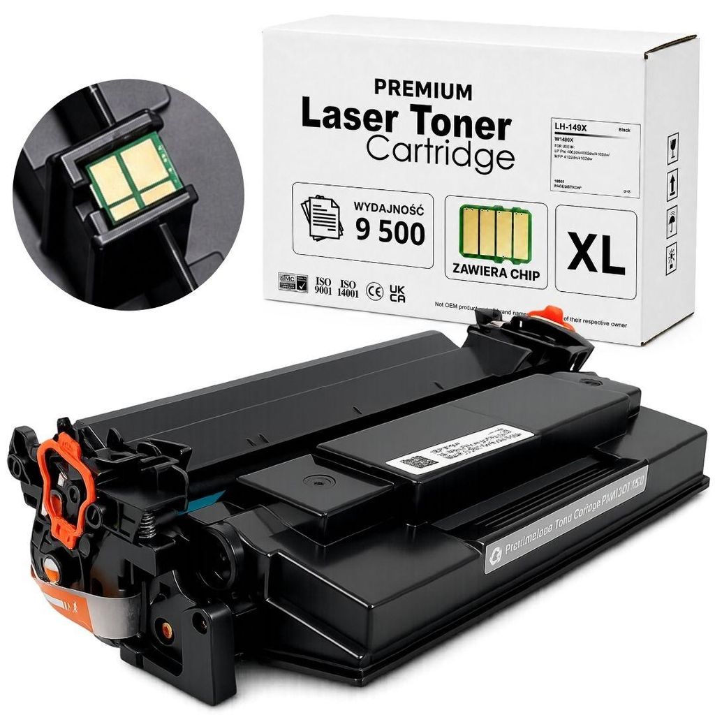 Náhradní toner pro HP 149X W1490X s čipem XL 9500, str. Obrázek produktu 