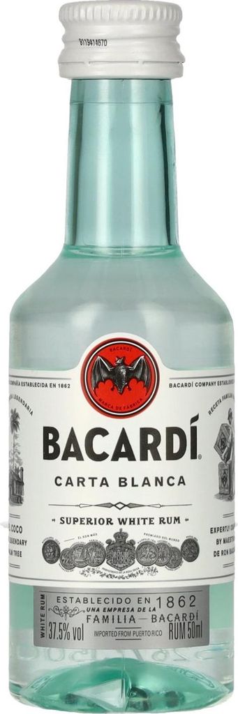 Bacardi Carta Blanca 37,5% vol. 0,05 L Produktbild 