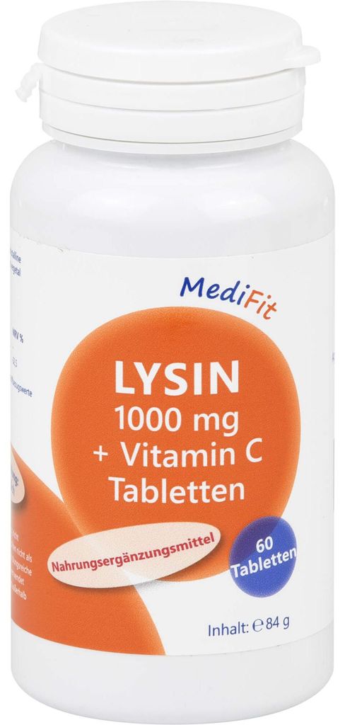 Lisina 1.000 mg + vitamina C compresse MediFit, 60 Immagine del prodotto 