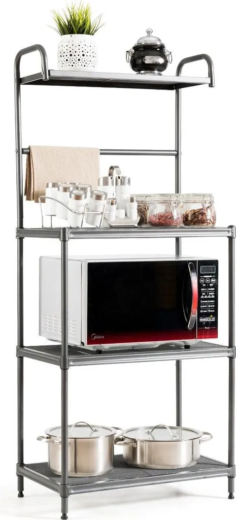Étagère de rangement réglable 4 niveaux en acier pour micro-ondes Pro - 4