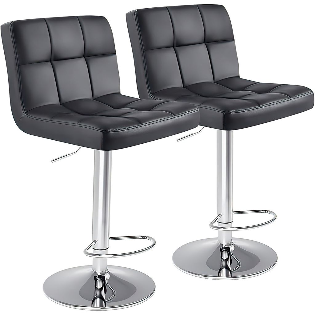 Barhocker 2er Set Höhenverstellbar Kunstleder mit Lehne Barstuhl Bar Hocker Stool BarChair Barsessel Küchenstühle mit Rückenlehne Fußstütze M...