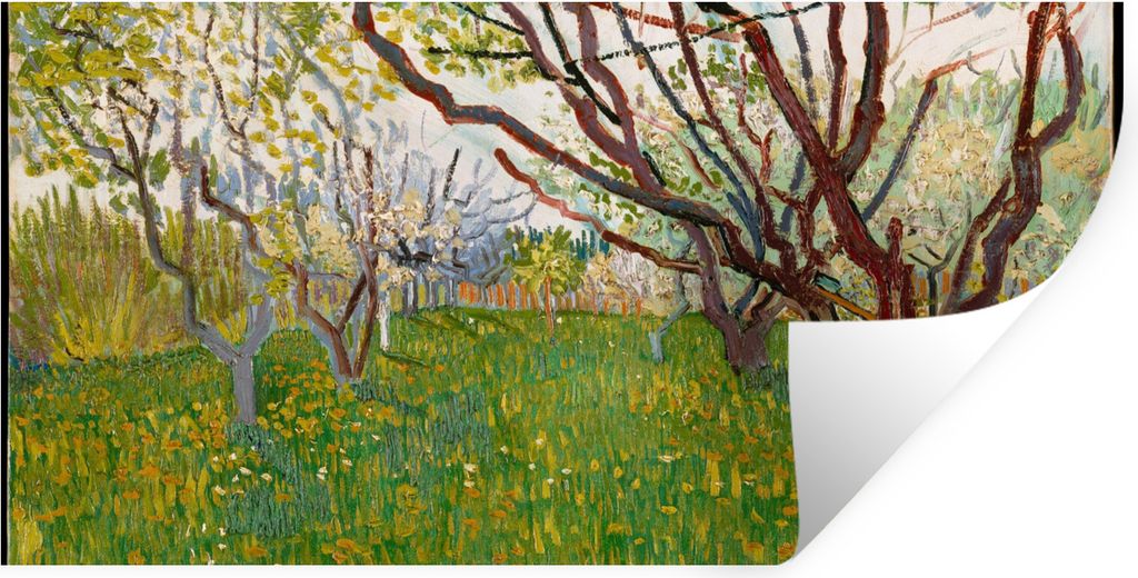 MuchoWow Wandtattoo Wandsticker Wandaufkleber Blühender Obstgarten - Vincent van Gogh 120x60 cm Selbstklebend und Repositionierbar - Sticker - D...