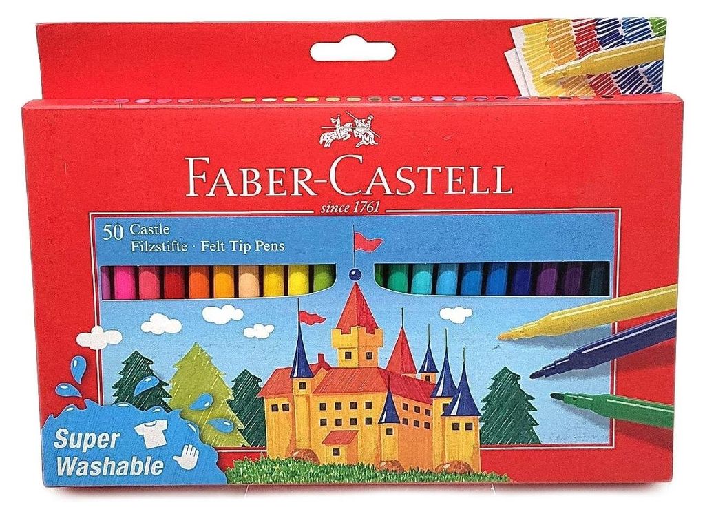 Faber-Castell Stylos Feutres – Pointe Robuste, Capuchon Ventilé, Lavable Sur Tissus – Idéal Pour Dessin Et Coloriage