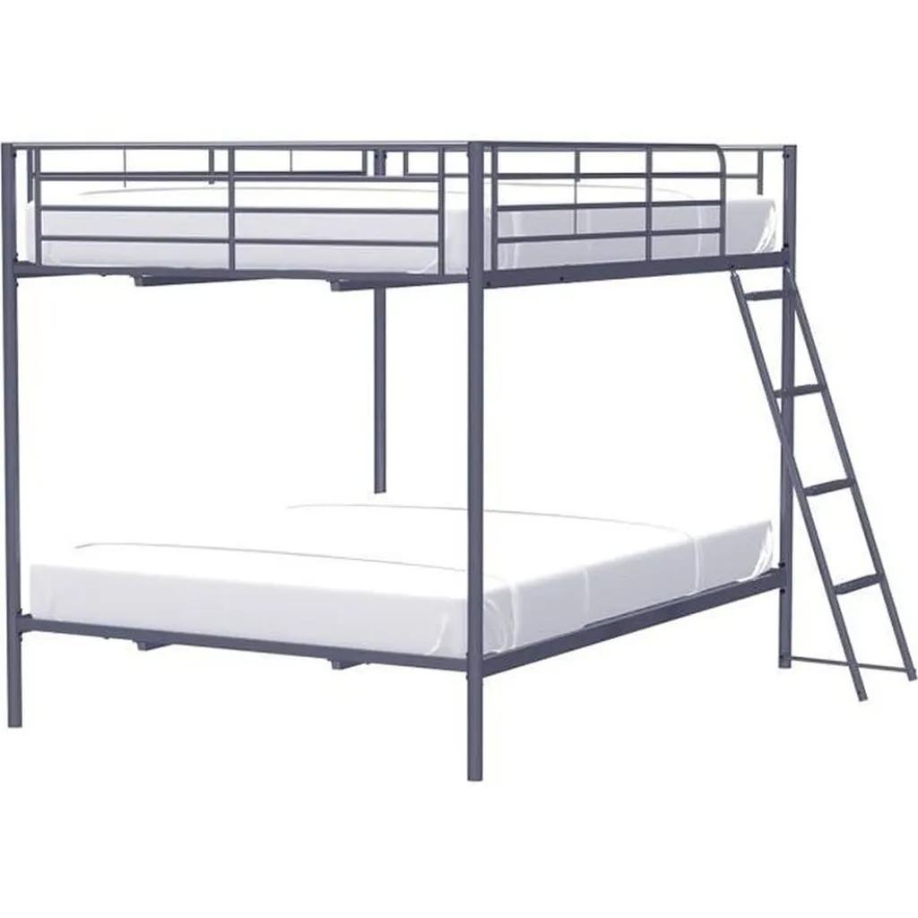 Lits superposés en métal ALICE Dark Grey 140x190 cm avec sommiers