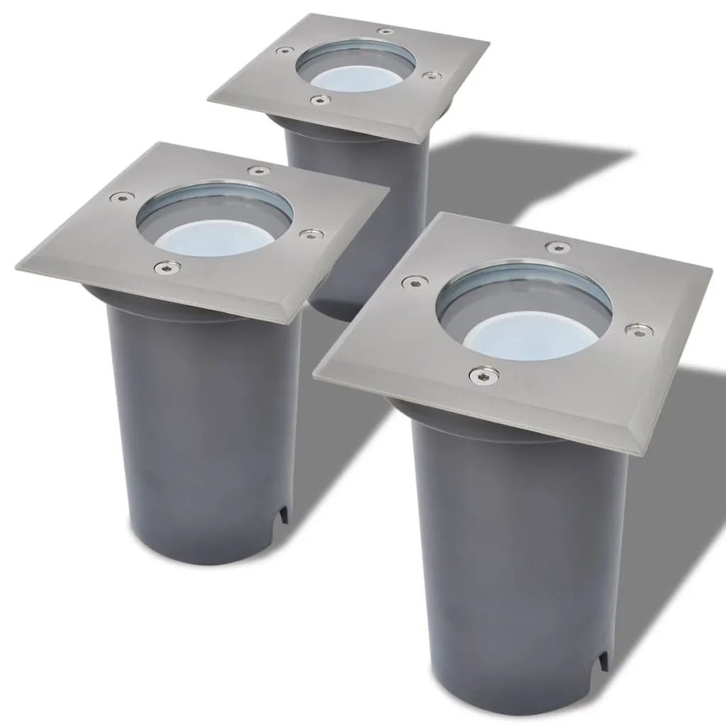 Éclairage de Balisage Allée et Jardin Spot LED Encastré Carré vidaXL 3x