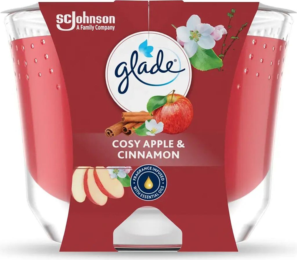 Glade Langanhaltende Duftkerze Cosy Apple Cinnamon 204g 1 Stück