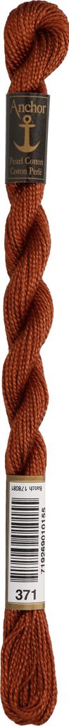 Anchor Perlgarn Stärke 5 4585000-00371 nougat Stickgarn, 100 % Baumwolle, 5g Strängchen