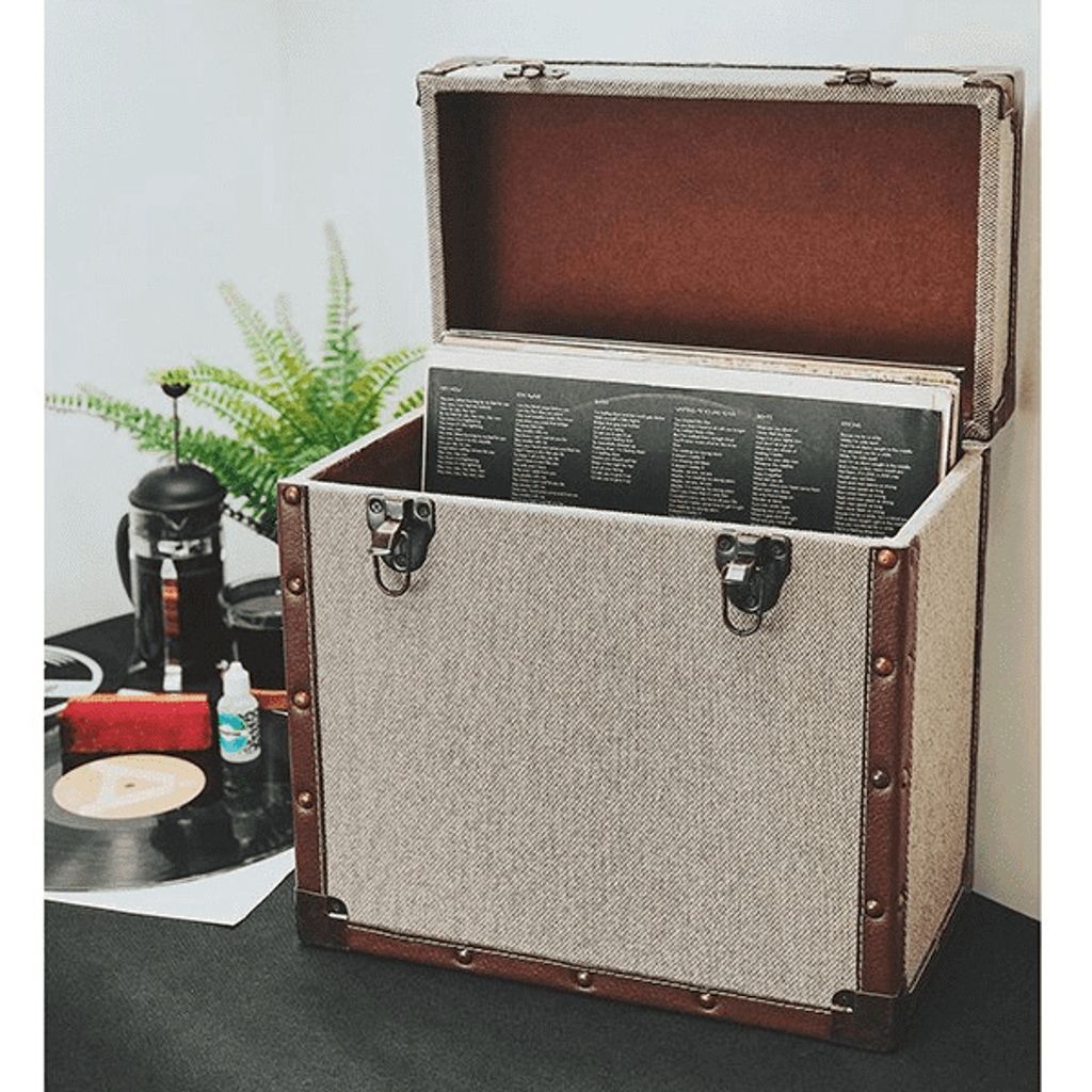 Retro-Datensatz - 50 LP Record Storage Carry Case-Datensatz (zufälliges Design geliefert)
