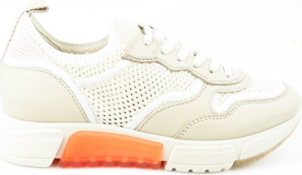 Paul Green Calf Knit biscuit Damen Sneaker low in Beige, Größe 6.5