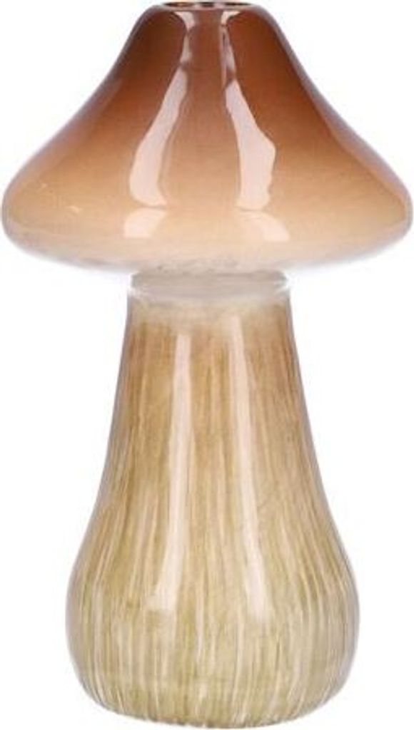 Dekovase Pilz Amanita1 H. 15,8cm D. 9cm creme braun Keramik Produktbild 