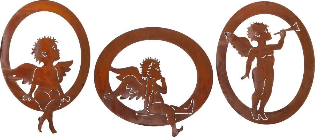KOTARBAU Figurine Ange de Jardin en Acier Rouillé - Décoration Patinée