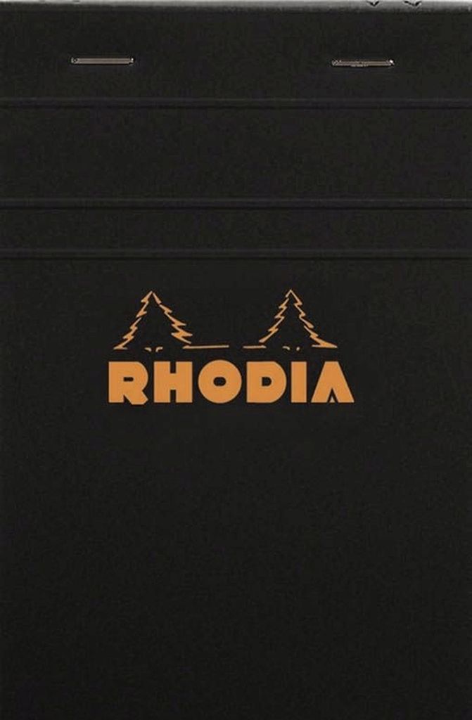 Rhodia 10x Gehefteter Notizblock No.14 11x17cm 80 Bl kariert 80g Schwarz 142009C