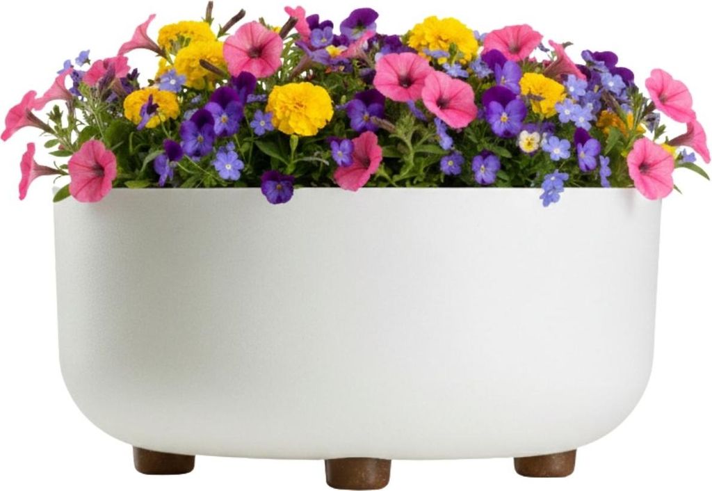 HowHomely | Pflanzkübel - Blumentopf - creme - 14 x 29 cm - Produktbild 