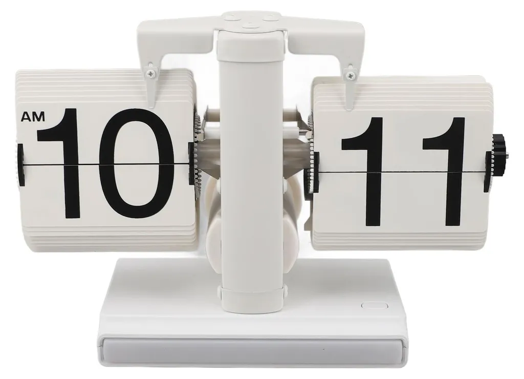 Horloge numérique rétro à clapet LED blanche pour bureau design épuré