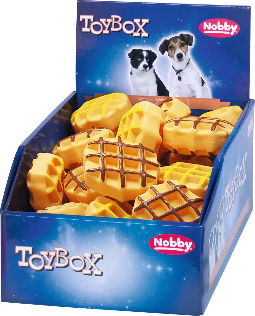 Jouet Latex Chien Indestructible Gaufre 7cm : Stop Ennui - 36 Unités