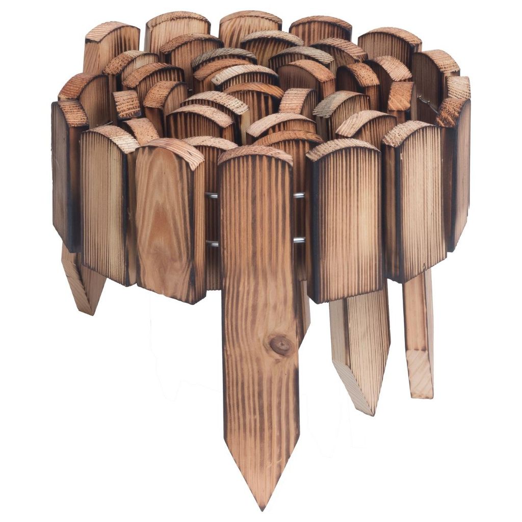 Woodygift Holz Palisade Rasenkante Beeteinfassung 10x200 cm Produktbild 