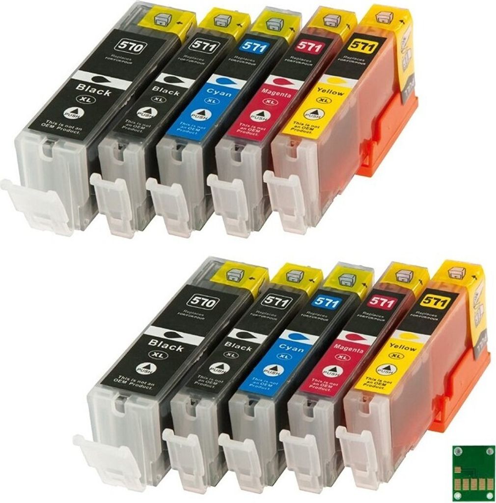 Tisanto 10 Drucker Patrone kompatibel zu Canon PIXMA MG5750 MG5751 MG 5752 5753 6800 6850 mit CHIP
