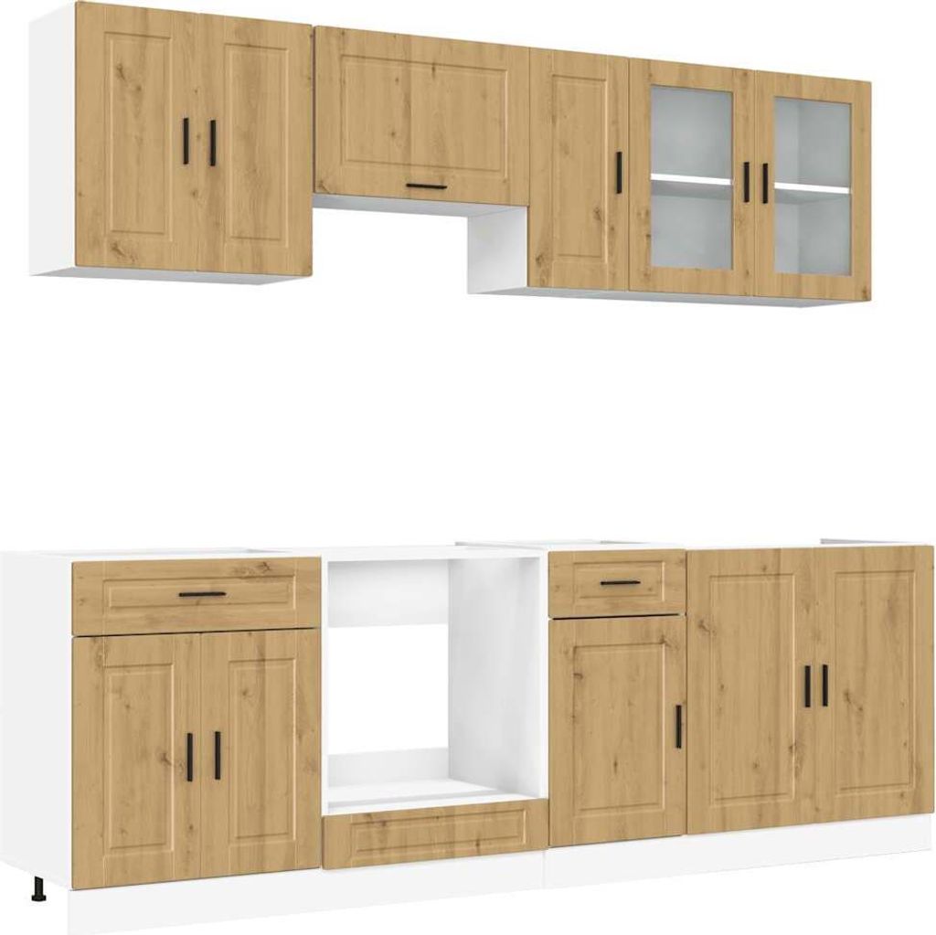 8-tlg. Küchenschrank-Set Kalmar Artisan-Eiche Holzwerkstoff