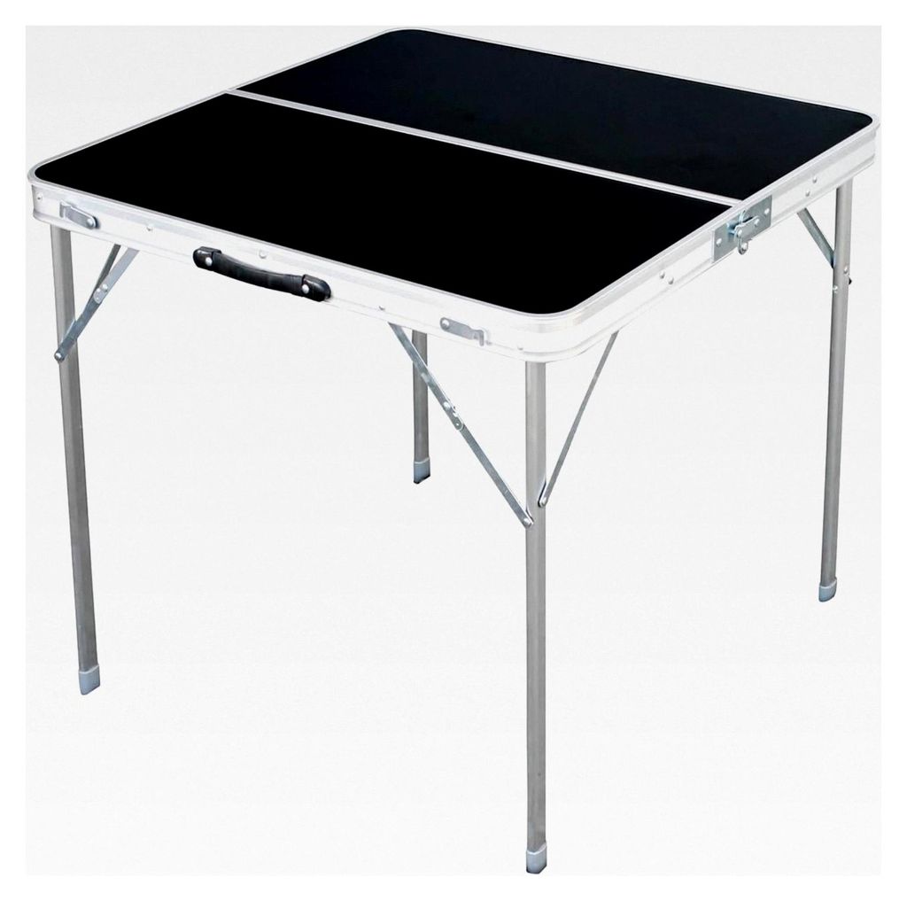 XL Klappbarer Aluminium Campingtisch in Schwarz oder Weiß mit Tragegriff, verschiedene Maße