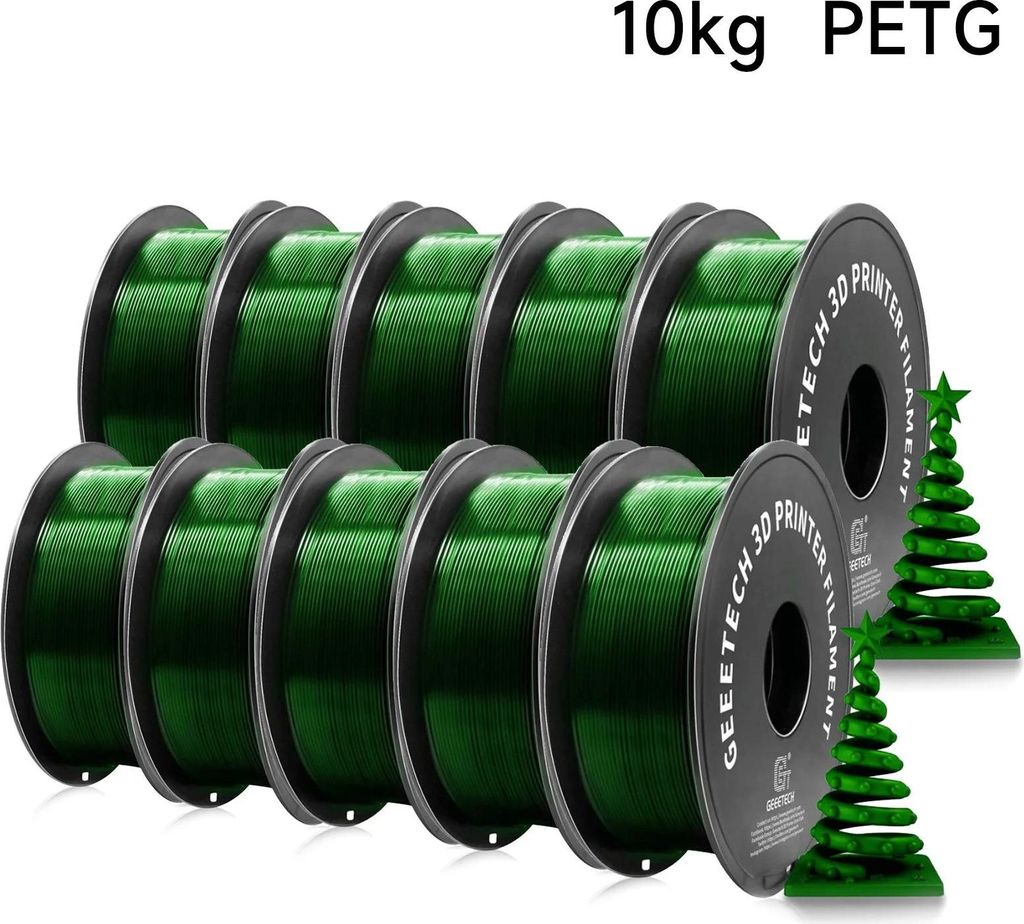 3D-Drucker-Filament - PETG 1,75 mm - 343 m Spule - Für FDM 3D-Drucker - Vakuumverpackt - Grün