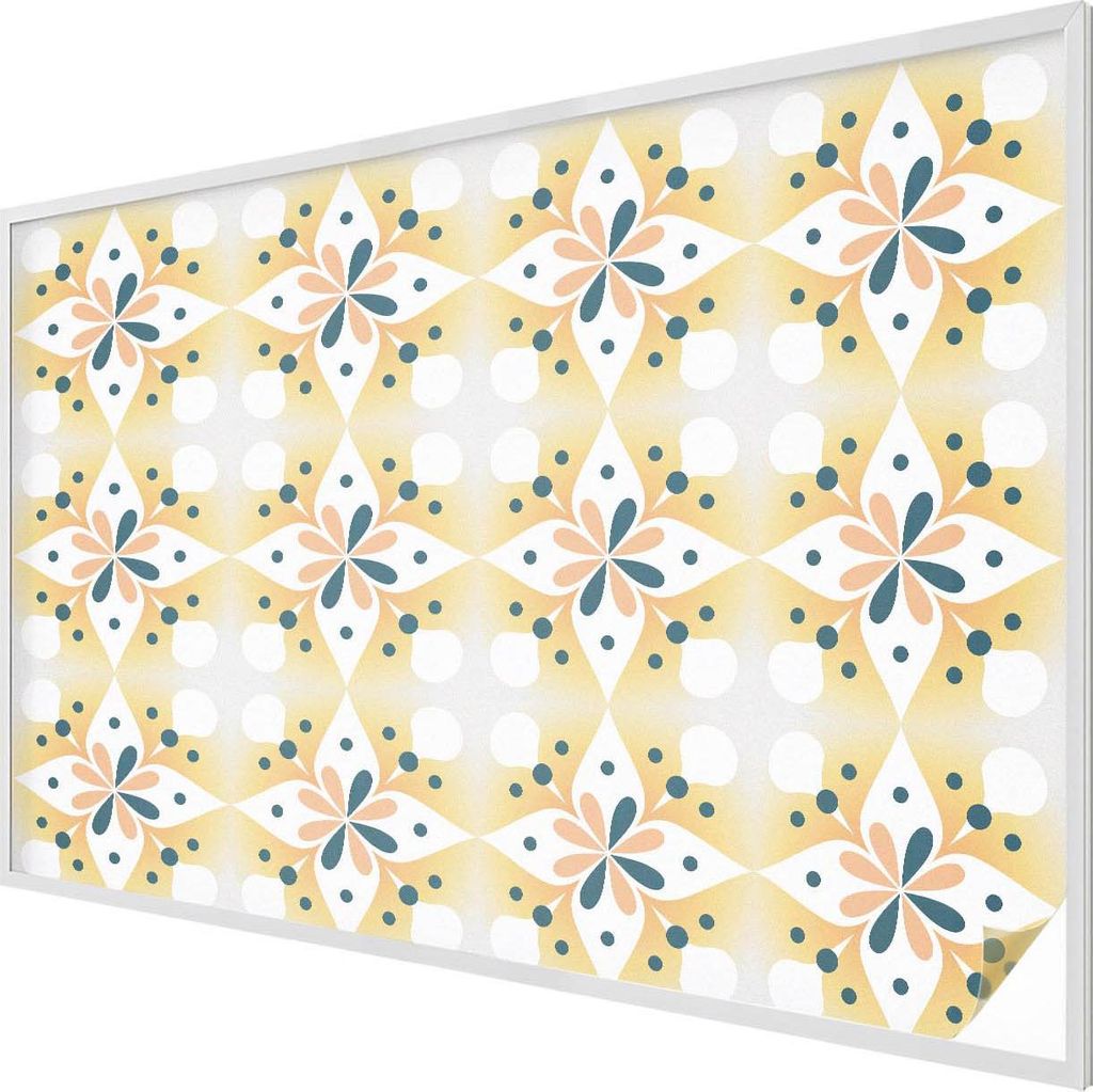 Buntglas Fensterfolie – 146x200 cm – Stained-Glass Design – blickdichte dekorative Sichtschutzfolie – selbstklebend, UV-Schutz – Blumensy...