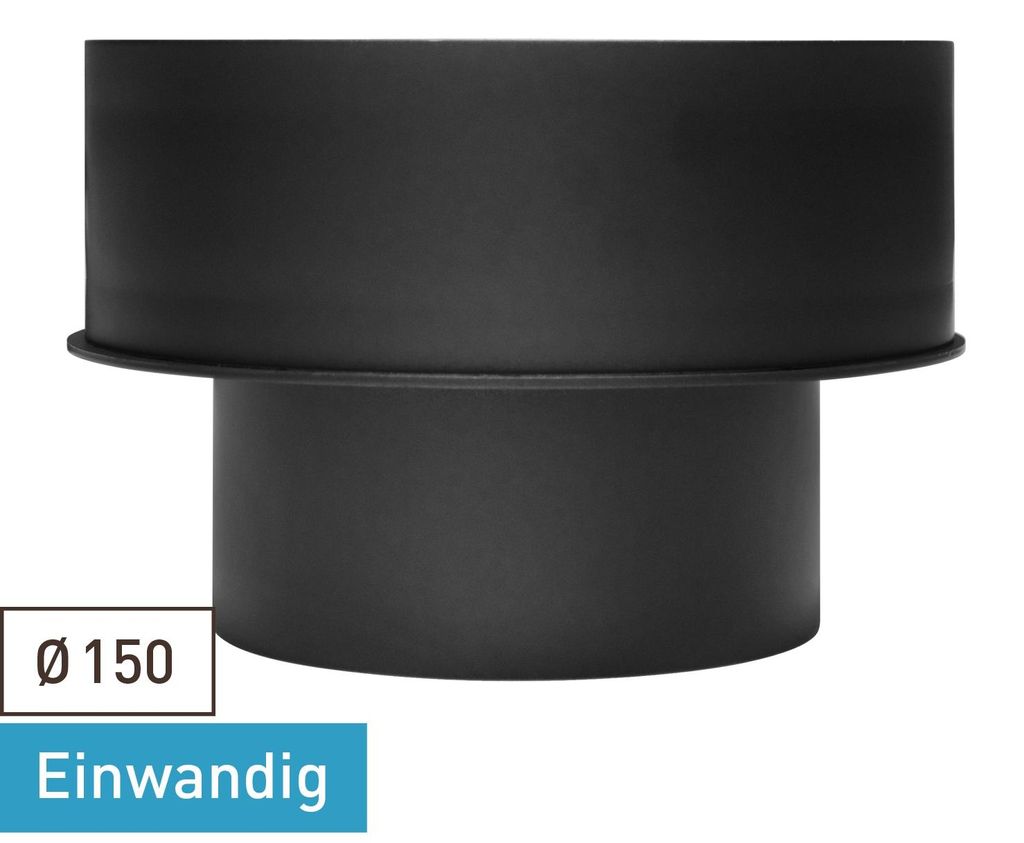 Raik Basic Erweiterung 150mm – 250mm schwarz gerade für Rauchrohr / Ofenrohr