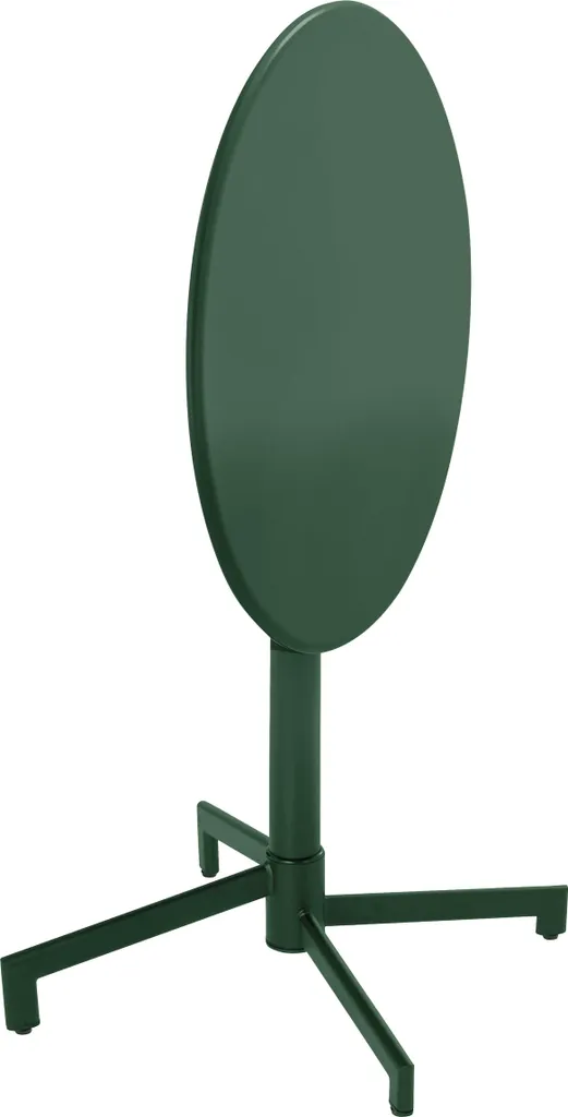 Petite table de terrasse ronde en métal vert forêt 70cm Oviala Palavas