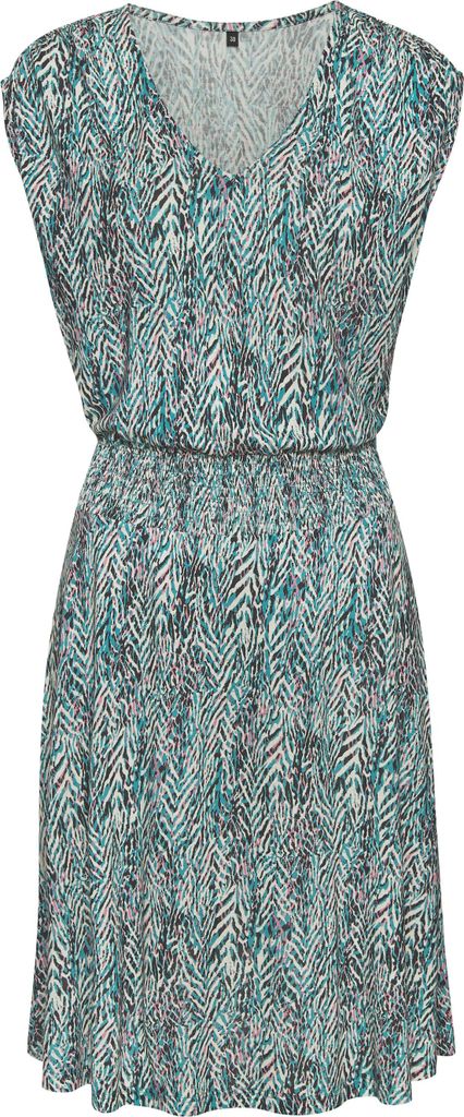 VIVANCE Sommerkleid türkis-rosé bedruckt Größe 36