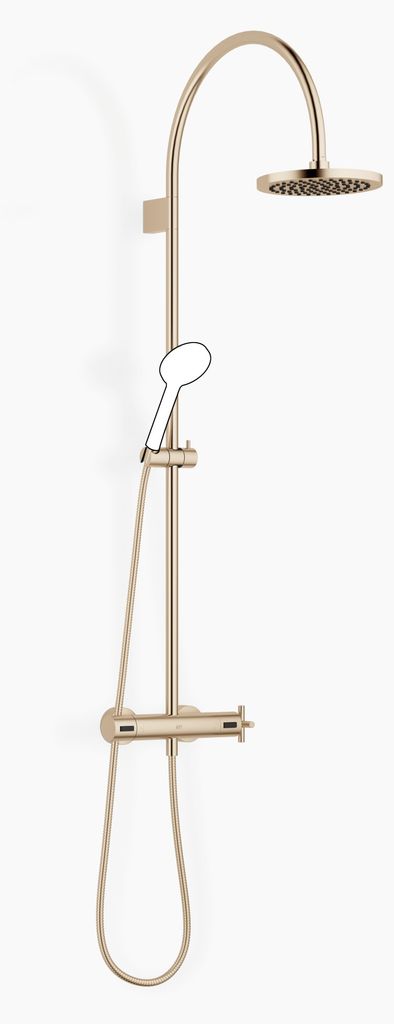 Dornbracht TARA Showerpipe mit Brause-Thermostat ohne Handbrause, 220mm, flowReduce, 34458892-27