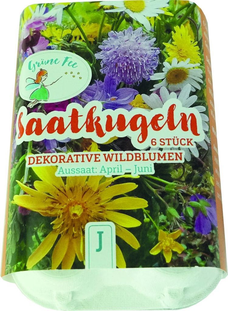 Grüne Fee - Wildblumen Saatkugeln 6 Saatkugeln ø ca. 23 cm Saatgut/Tonmineral-Gemisch Samen - 19770