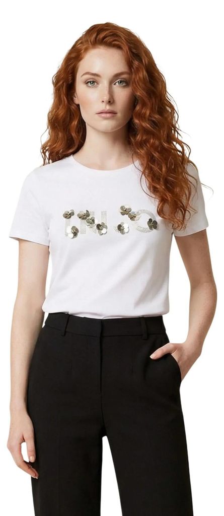 Liu Jo Damen T-Shirt Beige 512821 : Größe - L Größe: L