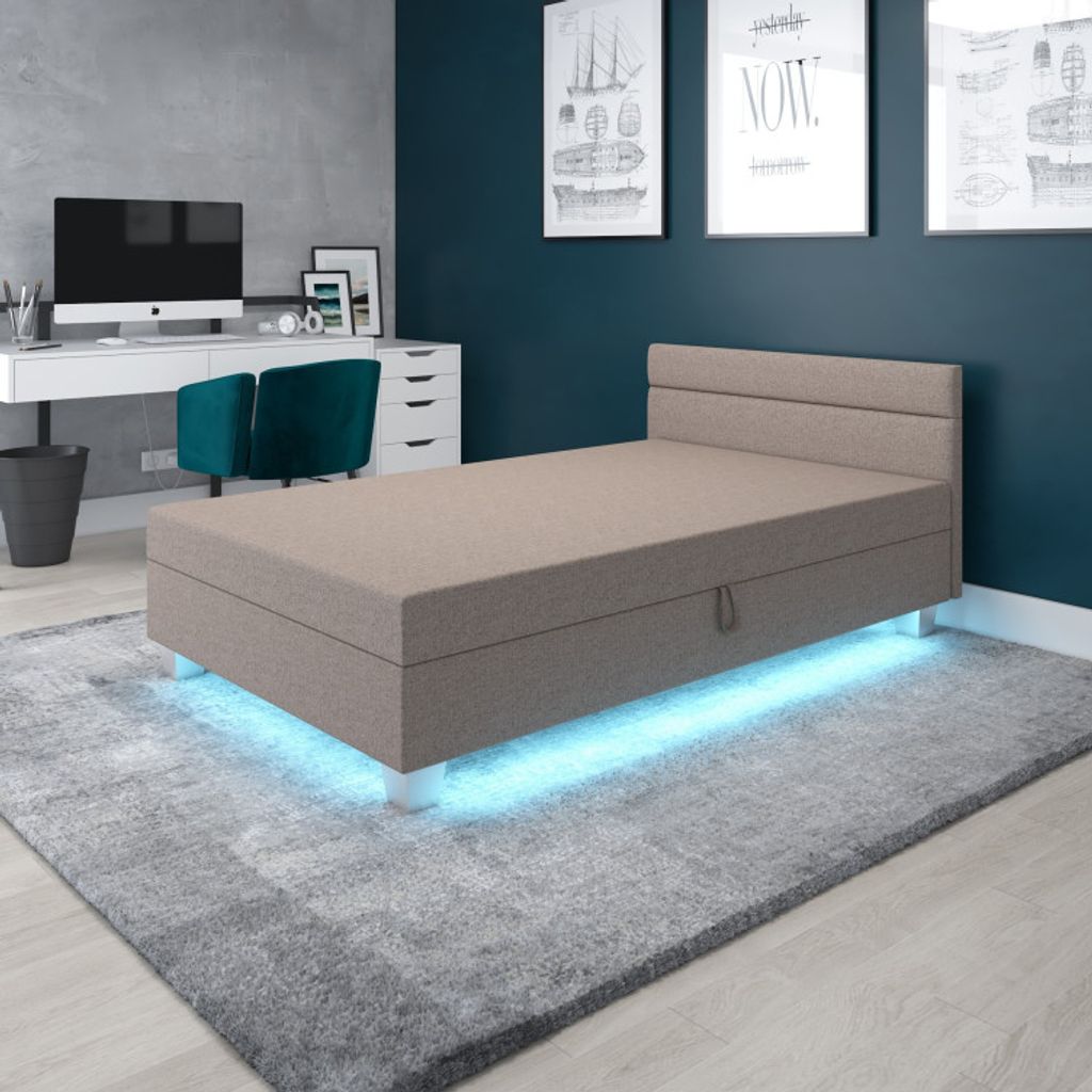 Einzelbett mit Polsterung 100x195 GITA 1 - grau