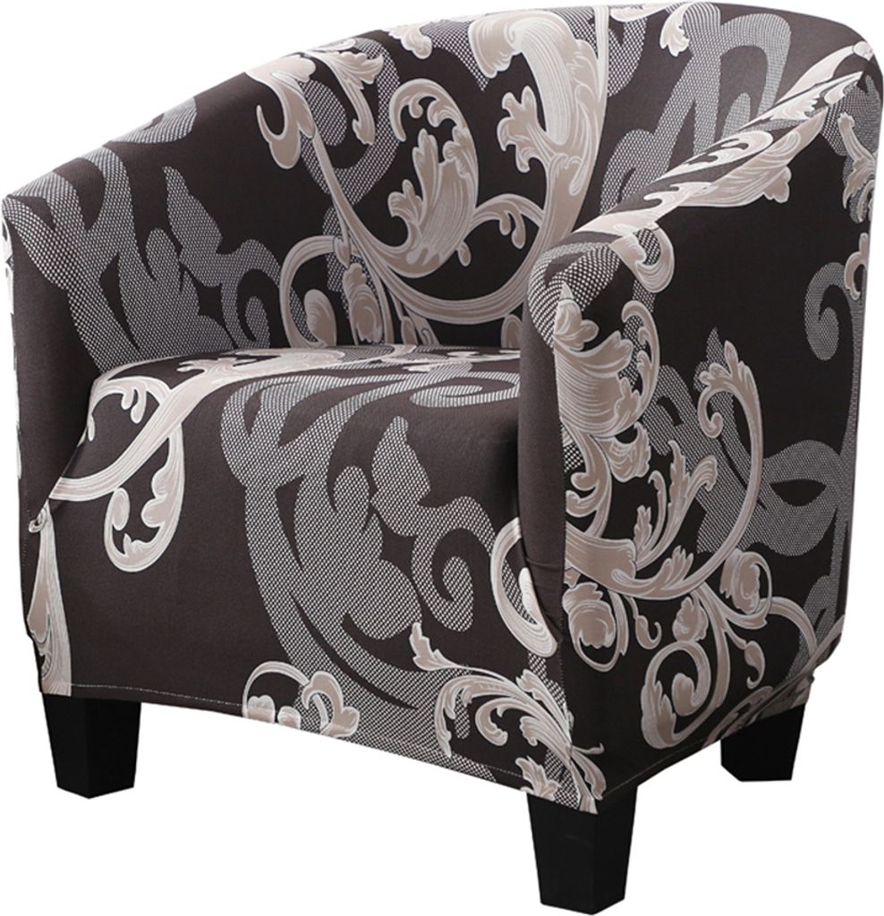 Stuhlbezug Clubstuhlbezug für Clubsessel Elastischer Stuhlbezug Waschbarer Stuhlbezug Clubstuhlbezug Wannenstuhlbezug für Bartheke Zuhause(Brau...