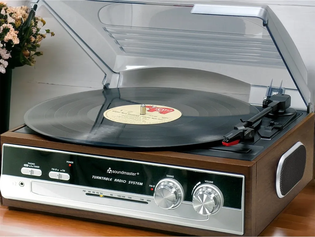 Soundmaster PL186 Table tournante vinyle avec radio FM intégrée