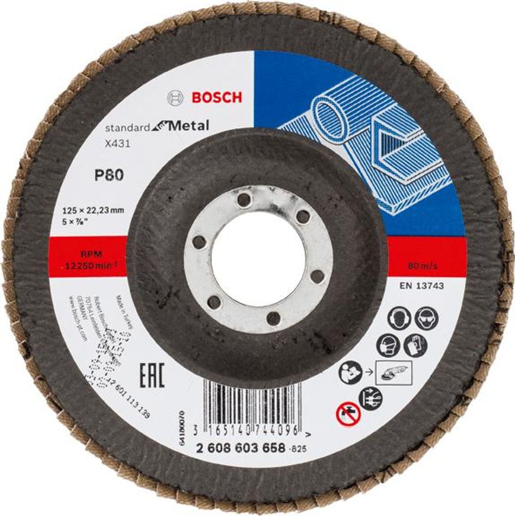 Fächerschleifscheibe X431 Standard for Metal, gewinkelt, 125 mm, 22,23 mm, 80