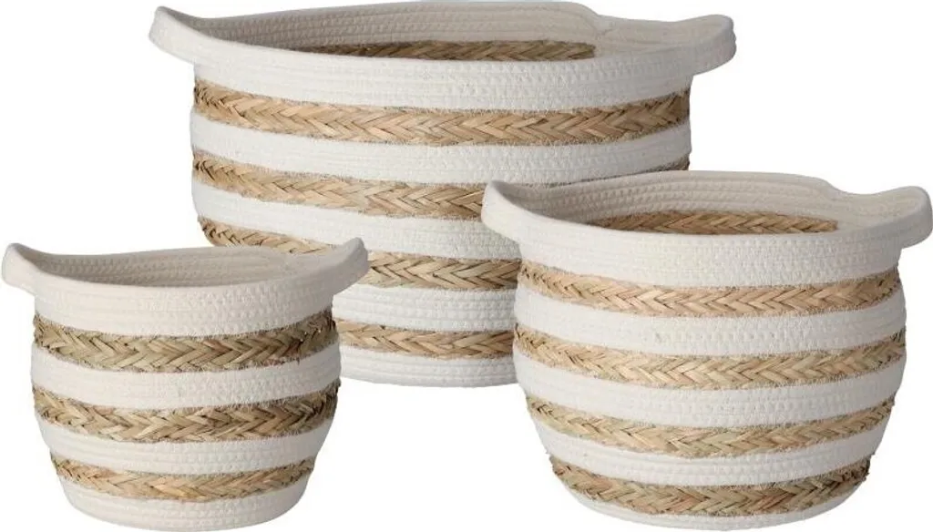 Dites Adieu au Désordre avec ce Set de 3 Paniers de Rangement Coton