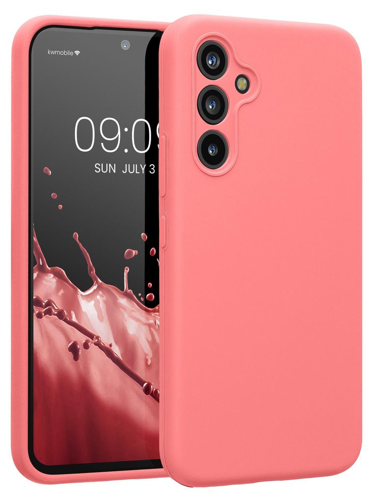 kwmobile Hülle kompatibel mit Samsung Galaxy A54 5G - Hülle Silikon gummiert - Handyhülle - Handy Case in Pastell Koralle