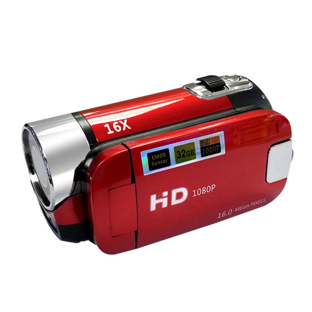 Digitalkamera-Videorecorder, 16-facher Fokus-Zoom, 2,7-Zoll-TFT-Bildschirm, unterstützt SD-Karte, batteriebetrieben, für Video-S-Studio, Rot