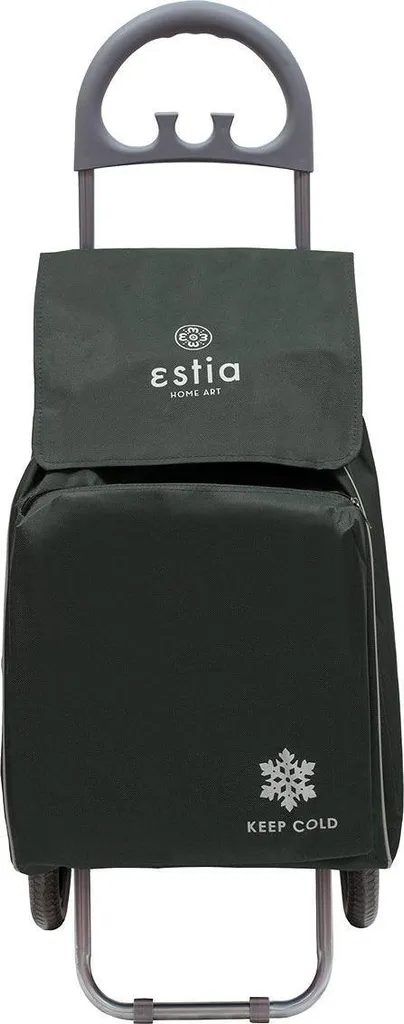 Sac de courses à roulettes 40L gris - Chariot robuste et léger ESTIA