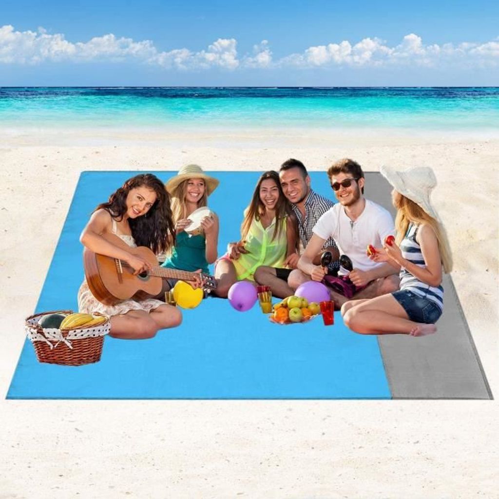 Stranddecke XXL Outdoor Picknickdecke wasserdicht 210 x 200 cm cm Ultraleicht 