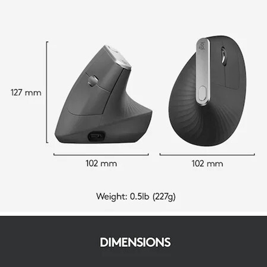 Logitech Wireless Mouse MX Vertical ergonomisch black Obrázok produktu 40