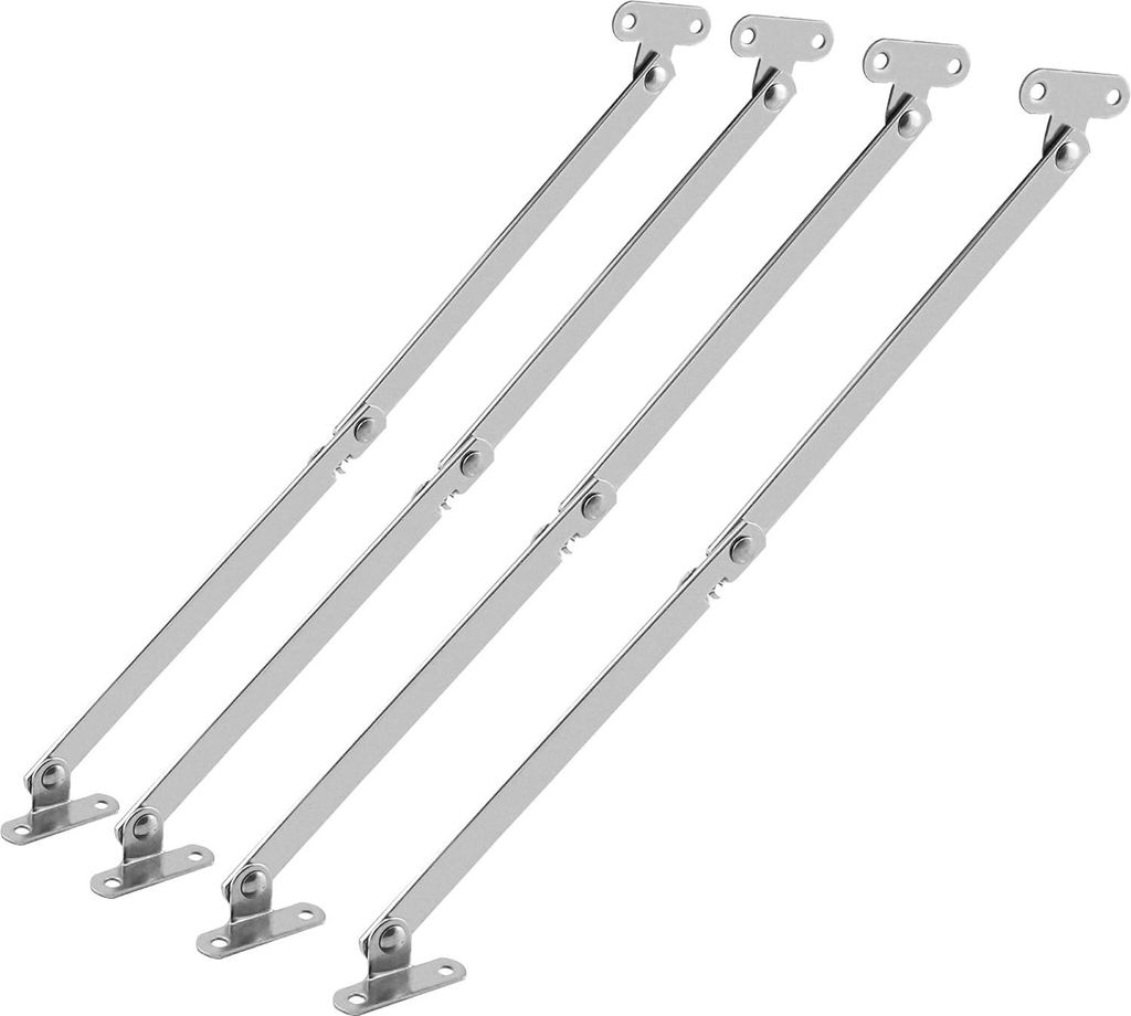 4 Stück Klappenhalter Klappenstütze, Kaltgewalzter Stahl Klappscharnier für Möbel Tür Schranktür